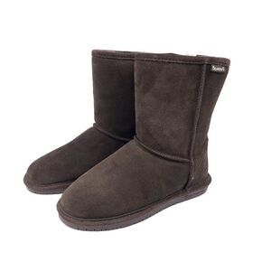 BEARPAW Emma Short Classic Winter Suede Leather Shearling Boots Women 9 90s Boho